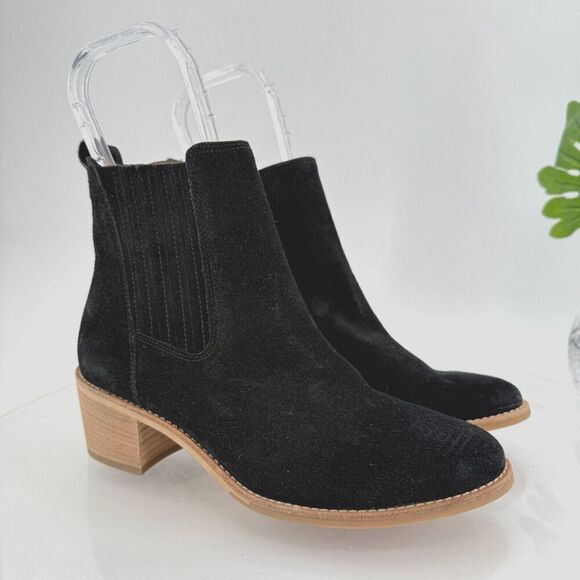Paul Green Womens Sante Chelsea Boots Block Heel Tan Black Suede 4UK - 6.5 US - Picture 1 of 16